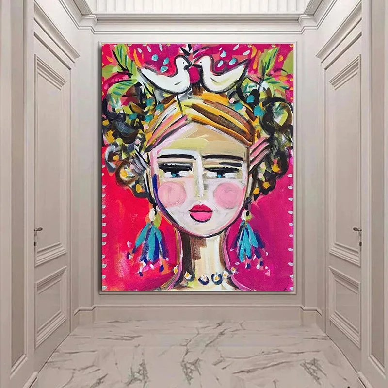 Женский портрет импрессионист холст Современная Абстрактная живопись плакаты