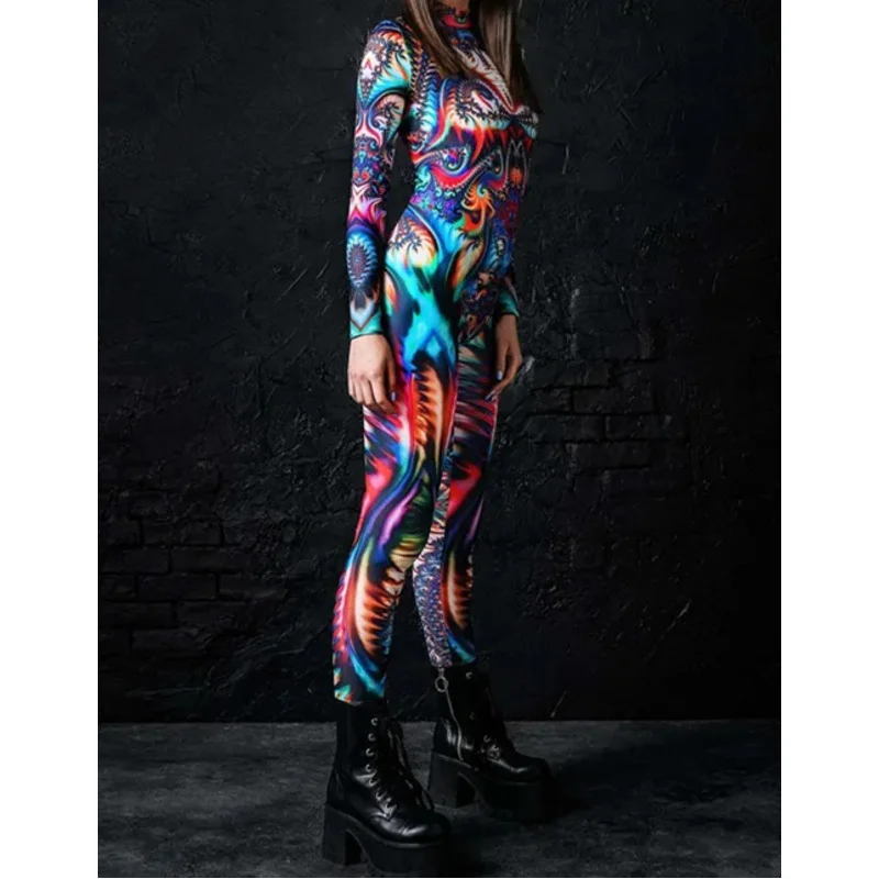 Женский и мужской робот-машина будущего комбинезон в стиле панк с 3D принтом