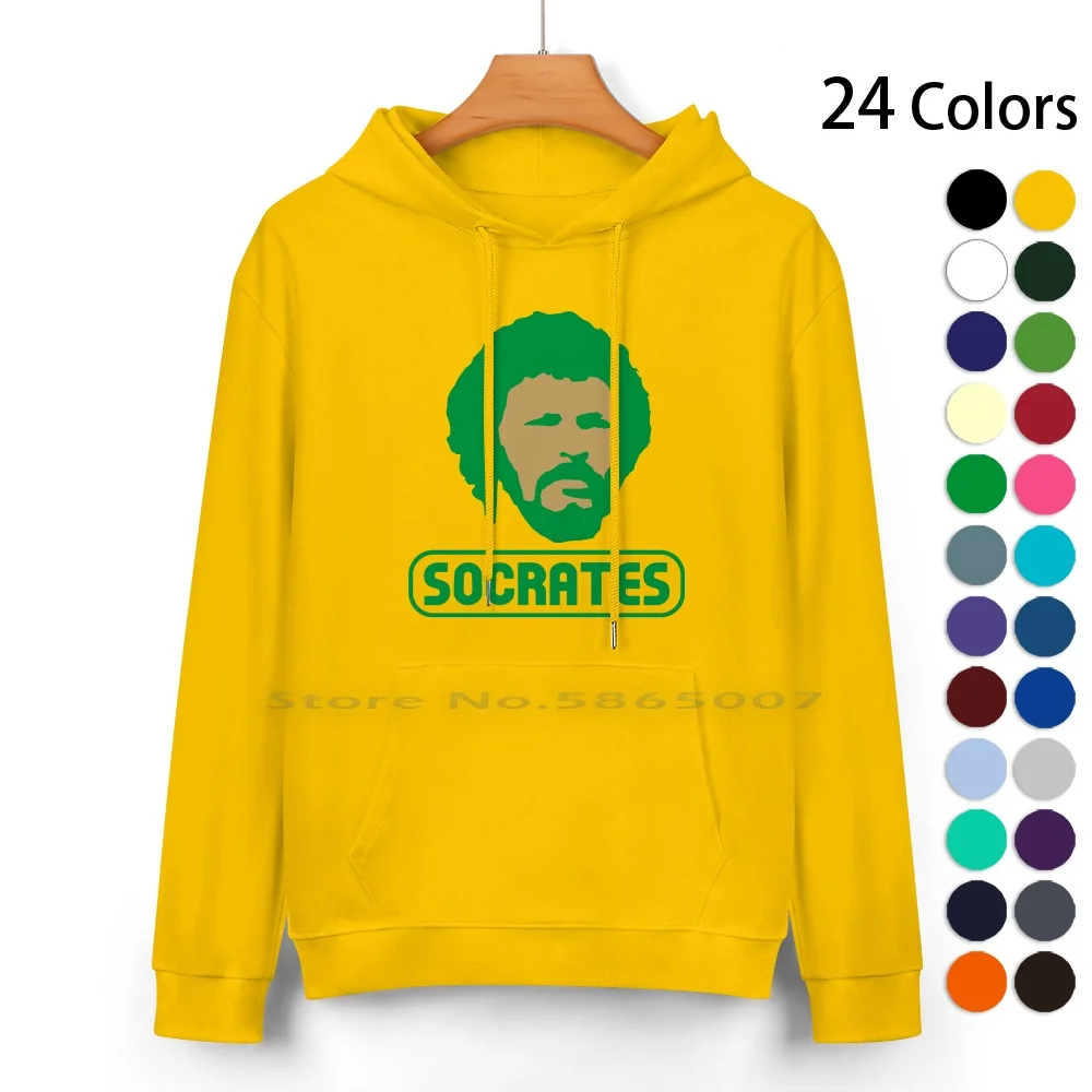 Толстовка с капюшоном Socrates из чистого хлопка свитер 24 цветов Бразильский футбол