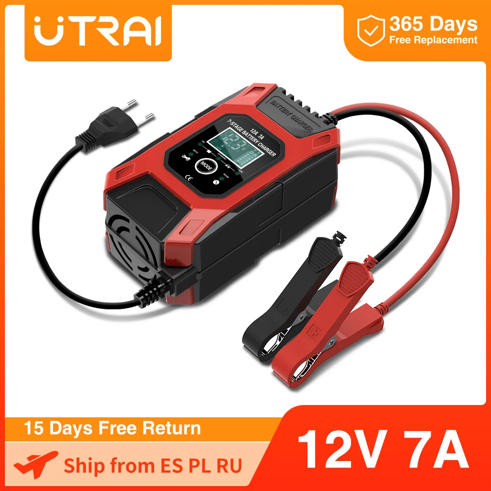 Car Battery Repair Charger 12V 24 for Lead Acid Original Battery with 7-Stage Smart Automatic Battery Pulse Charger LCD Display