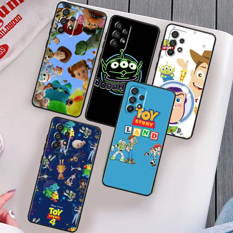 

Cute Toy Story Anime Phone Case For Samsung A53 A52 A33 A32 A51 A71 A21S A13 A73 A50 A22 A23 A03 S A72 A54 A12 5G Black