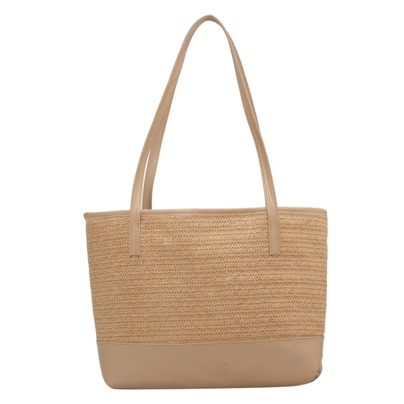 

Fashion Large Capacity Shoulder Bag Beach Straw Bag Handbag for Casual Travel