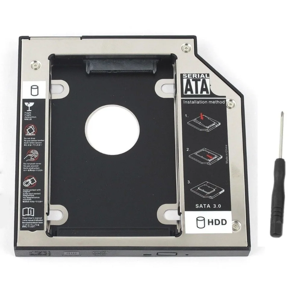 

NEW 9.5mm SATA 2nd HDD SSD Hard Drive Caddy Adapter Bracket Case For HP EliteBook 2560P 2570P