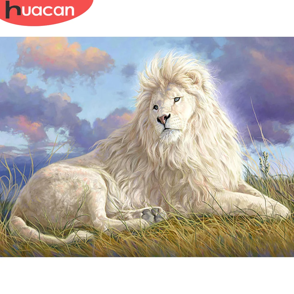 

HUACAN DIY Алмазная картина льва 5D полная Алмазная вышивка для мозаики творческие хобби