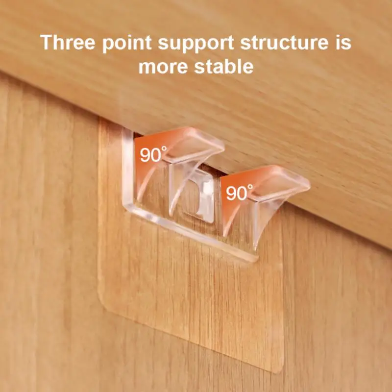 

4pcs Adhesive Shelf Support Pegs Shelf Support Adhesive Pegs Closet Cabinet Shelf Support Clips Wall Hanger Strong Holders Hooks