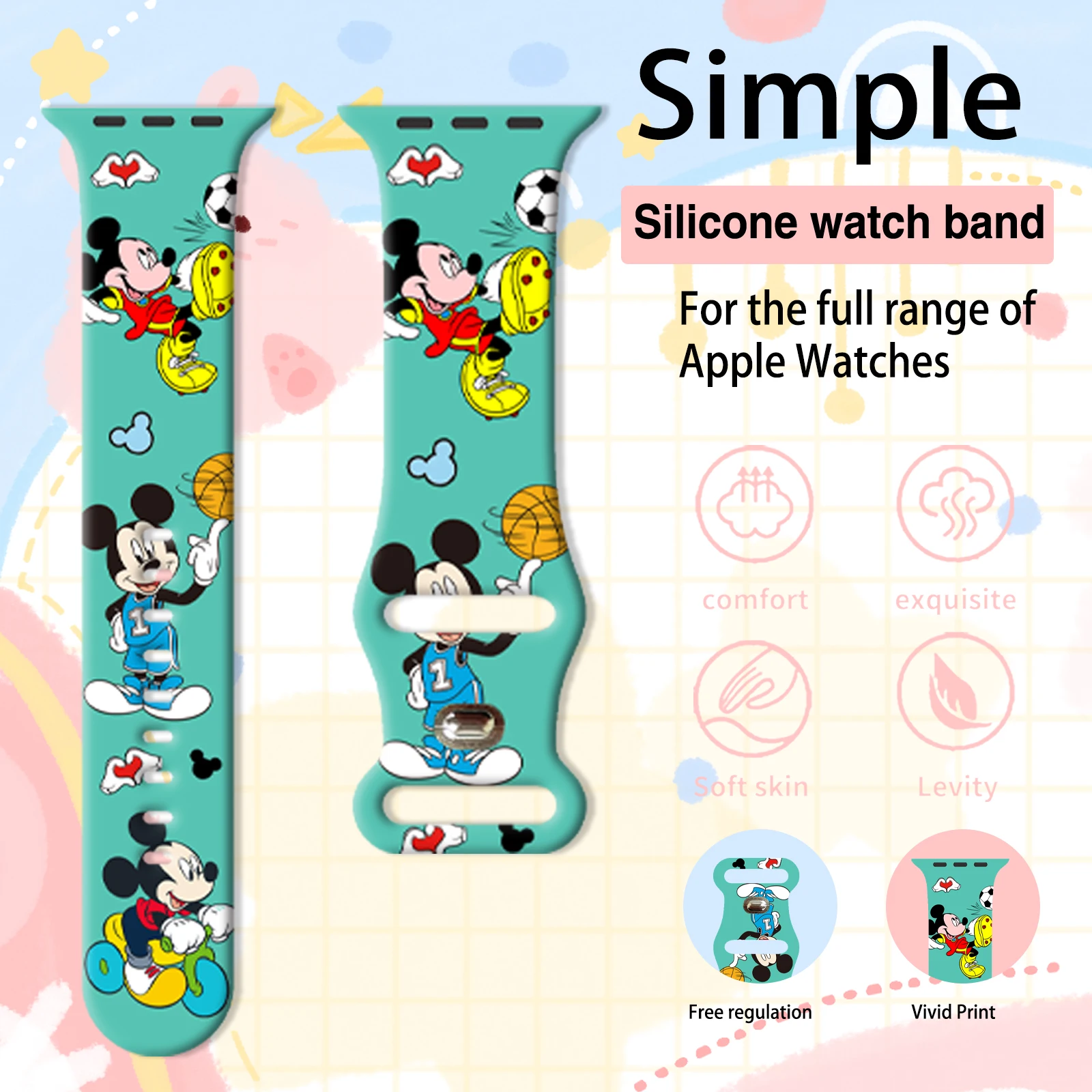 Силиконовый ремешок Disney Naughty для Apple Watch