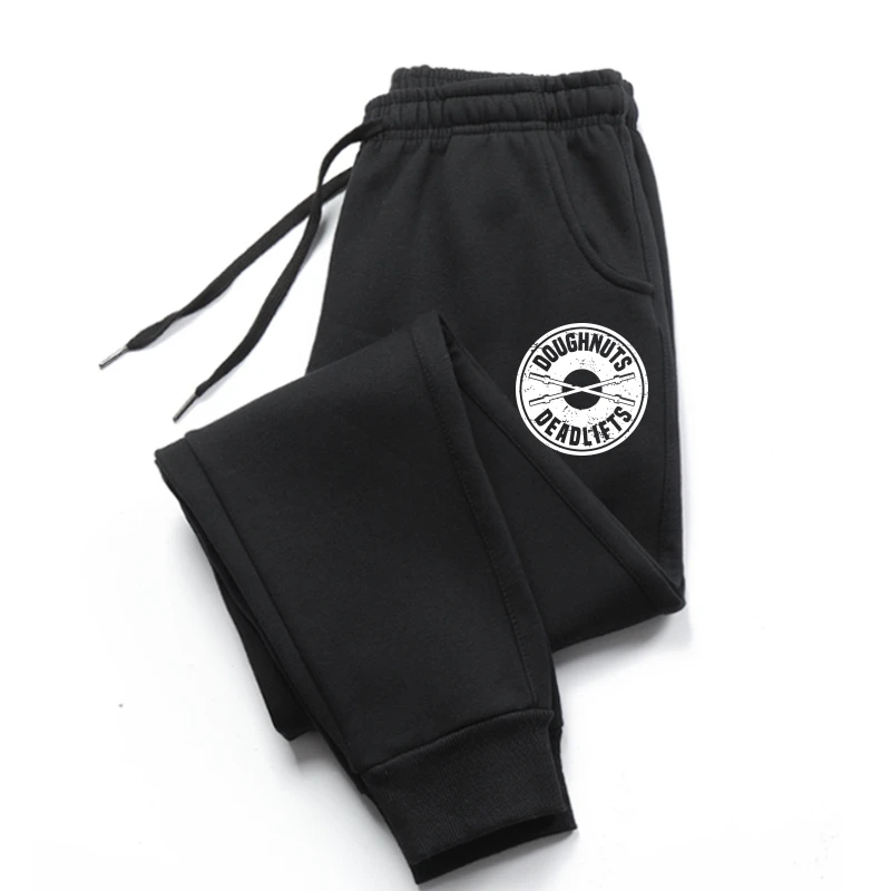 

Doughnuts And Deadlifts sweatpants Weight Lifting Powerlifter sweatpants Cosie Mens Man pants Graphic Cotton Men trousers Fashio