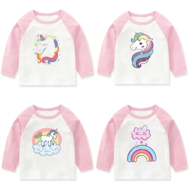 

Cute Kids Girls Long Sleeve Autumn T-Shirt Baby Cartoon Unicorn Printed Children Toddler Top Clothes for Teenage Toddler Girl