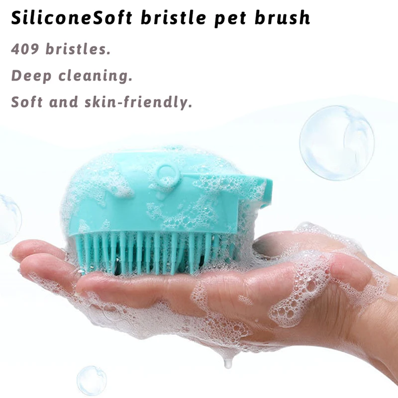 

Bathroom Puppy Dog Cat Soft Safety Bath Massage Gloves Brush Silicone Comb with Shampoo Box Massager Comb Grooming Shower Brush