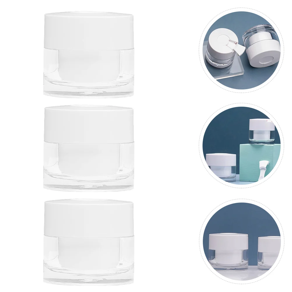

3pcs Screw Makeup Jar Cream Sample Jar Refillable Makeup Container Empty Bottle