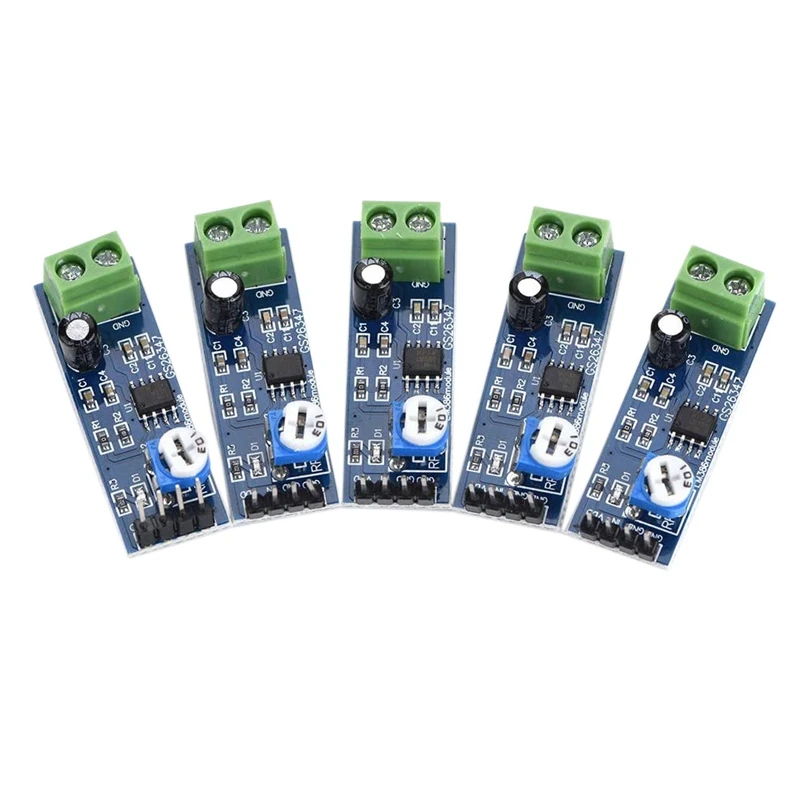 

5 Pcs LM386 Audio Power Amplifier Module 200 Times Gain Amplifier Board Mono Power Amplifier 5V-12V Input