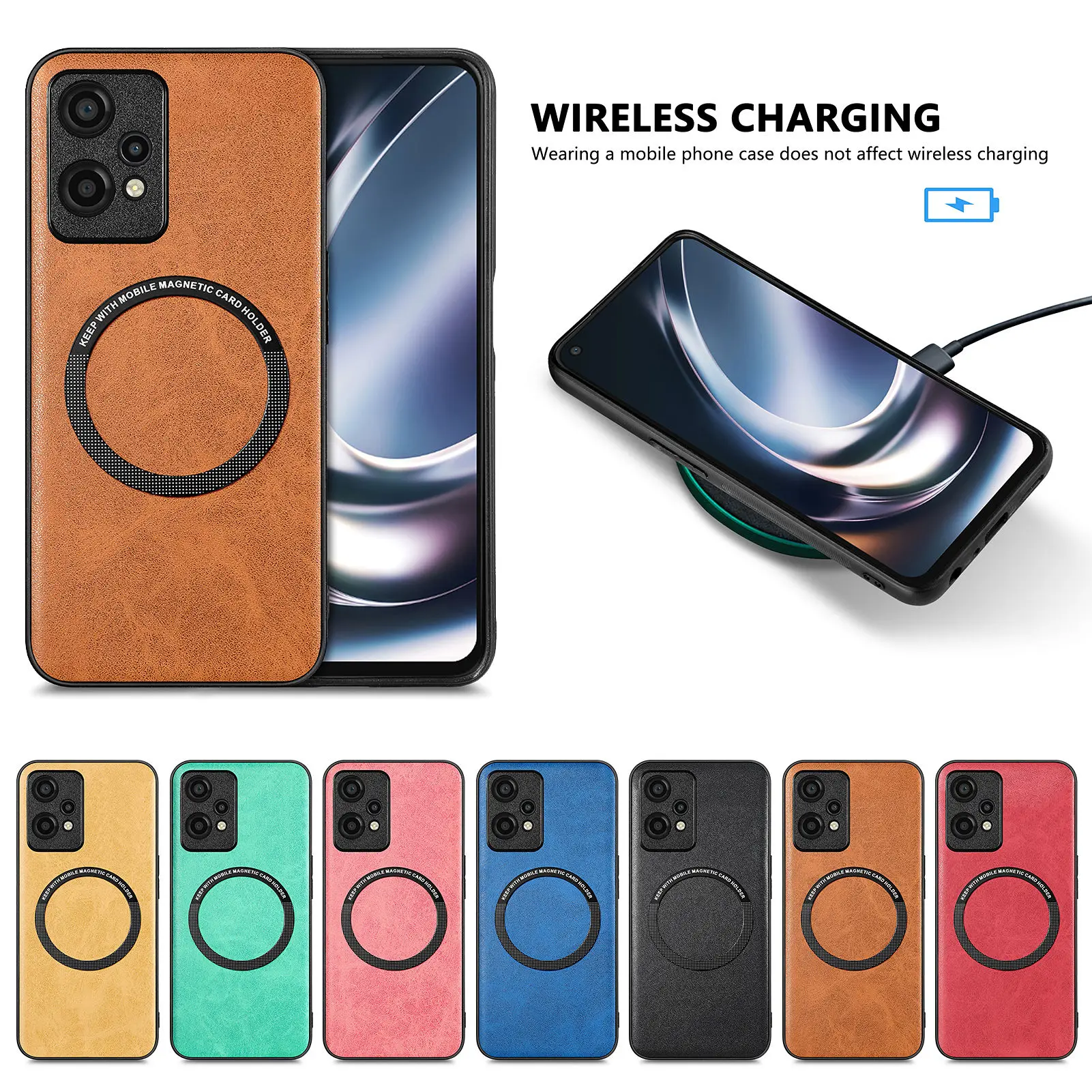 

Solid Color Leather Magnetic Magsafe Phone Case For Motorola E40 E30 E20 Slim Shockproof Anti-Drop Slim Phone Back Cover