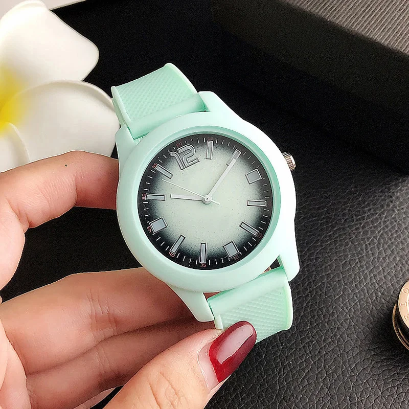 Brand Wrist Watches Fashion Men Women Ladies Girl Couples Crocodile Style Quartz Casual Silicone Band Clock LA13