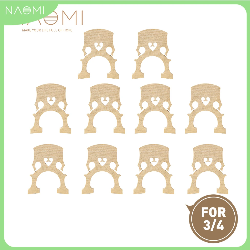 

NAOMI 10pcs/1set 3/4 Cello Bridge Selected Maple Wood Bridge Excellent Performance New Design