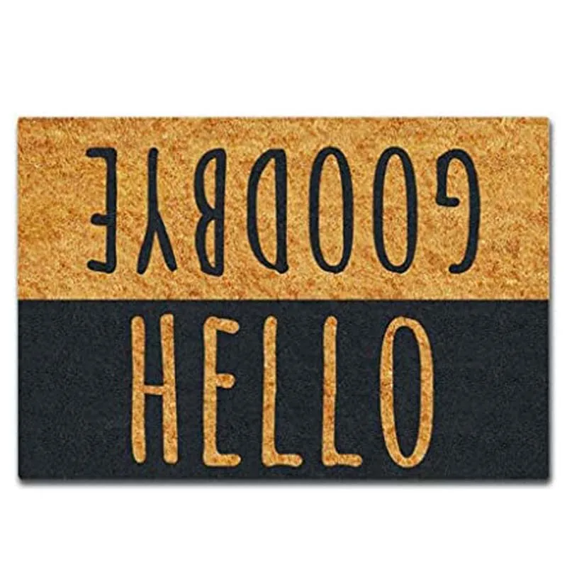

Non Slip Door Mat Creative Home Decorative Hello Goodbye Entrance Rug Inside Outside Mats Flannel Doormat