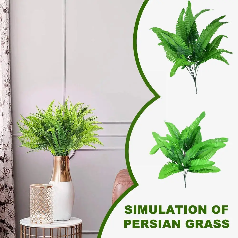 

Artificial Fern Plants Artificial Shrubs Greenery For House Lifelike Plastic Persian Grass Outdoor Indoor Garden Office Dec W0b5