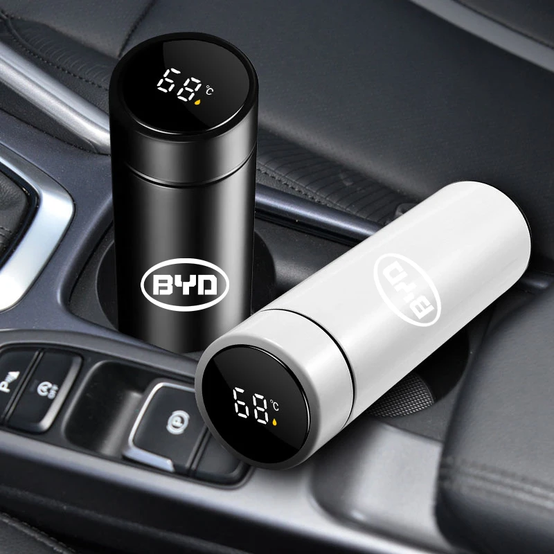 

Portable Car Smart Thermos Bottle with Temperature Display for BYD M6 G3 G5 T3 13 F3 F0 S6 S7 E5 E6 Car Accessories Decoration