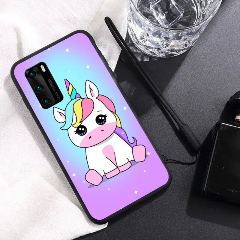 Мультяшный Единорог чехол для телефона Huawei Y6 Y7 Y9 Prime 2019 Y9s Mate 10 20 40 Pro Lite Nova 5t