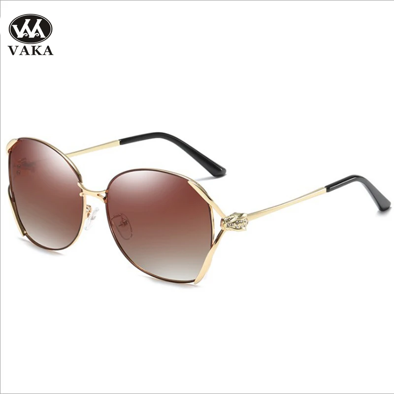 Women Brand Metal Polaroid Sunglasses UV Protection Anti-Glare Gradient Lenses Polarized Driving Sun Glasses