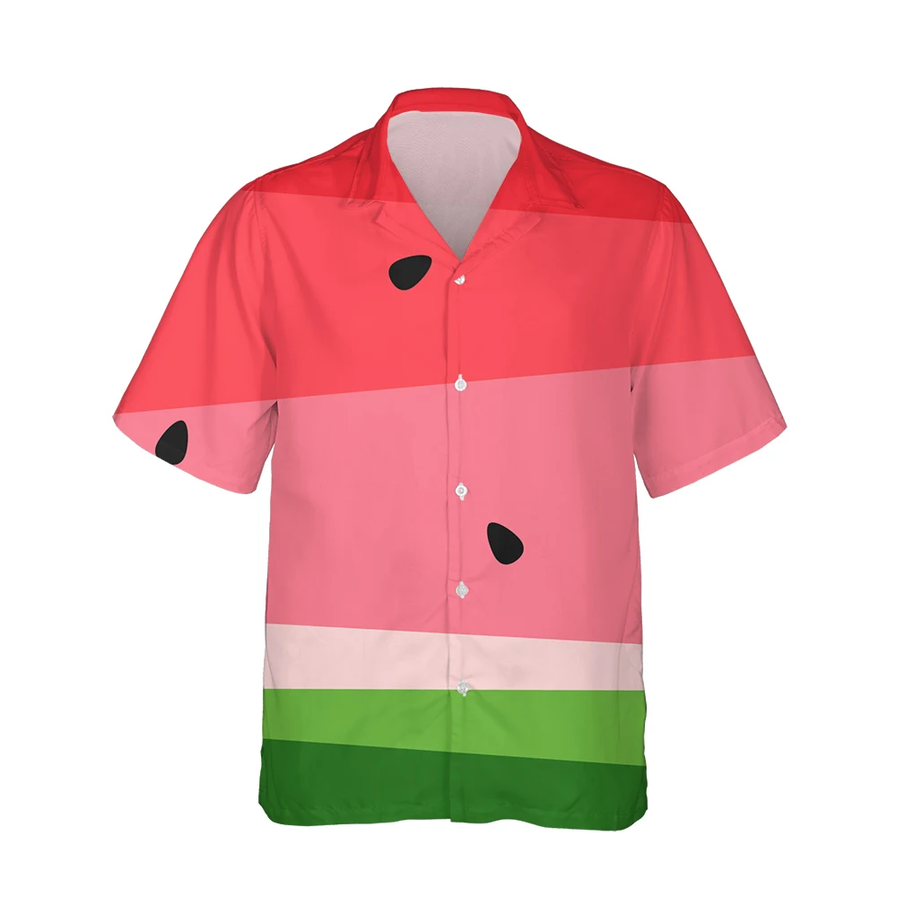 

Jumeast 3D Watermelon Shirts For Men Fruit Beachwear Summer Short Sleeve Hawaiian Mens Shirt Baggy Streetwear Blouses Clothes