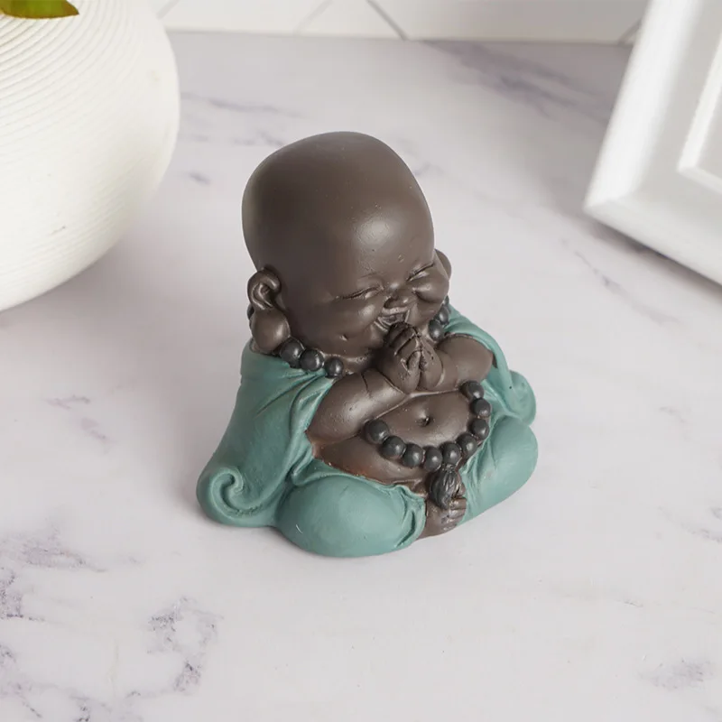 Статуя Будды смайлик маленькая керамическая статуя фигурка монаха милая Будда