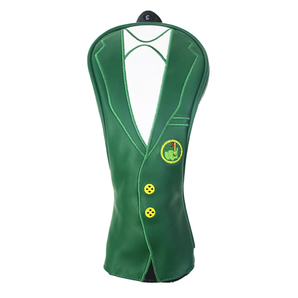 

Universal Golf Head Covers PU Waterproof Driver Protector Green Jacket Digital Pole Number Plate Gifts for Golfers Men