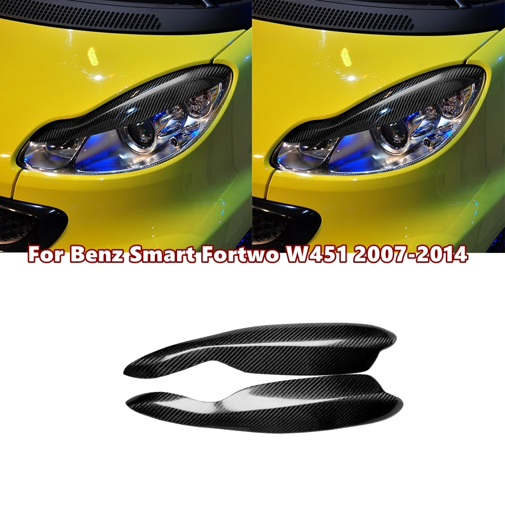 

Carbon Fiber Headlight Eyebrow Eyelid Sticker Trim for Mercedes-Benz Smart Fortwo W451 2007 2008 2009 2010 2011 2012 2013 2014