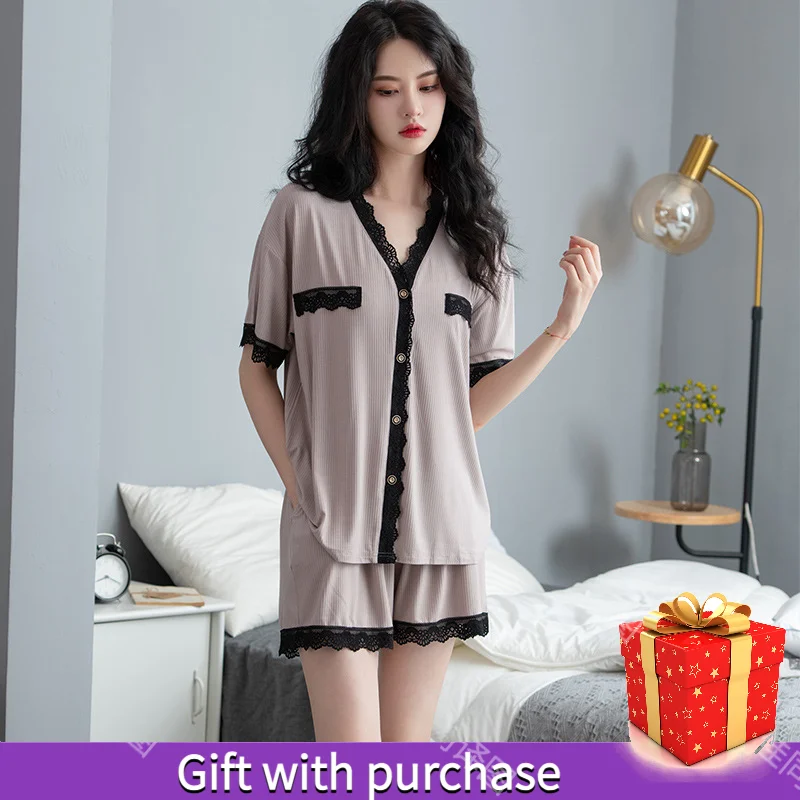 

Plus Size Sets Pajamas For Women Pijama De Seda Mujer Verano 2023 Conjuntos Para 2 Piezas Pyjama Pour Femme Sleepwear Loungewear