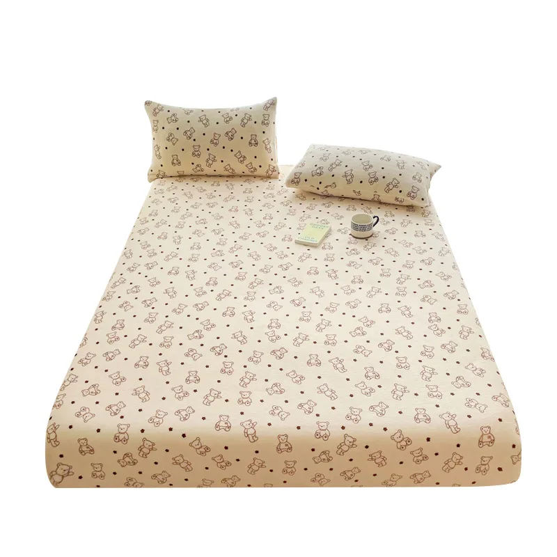Winter Milk Velvet Fitted Bed Sheet Single-Piece Children's Thickened Coral Bedspread 2024 New Dormitory Mattress Cove...