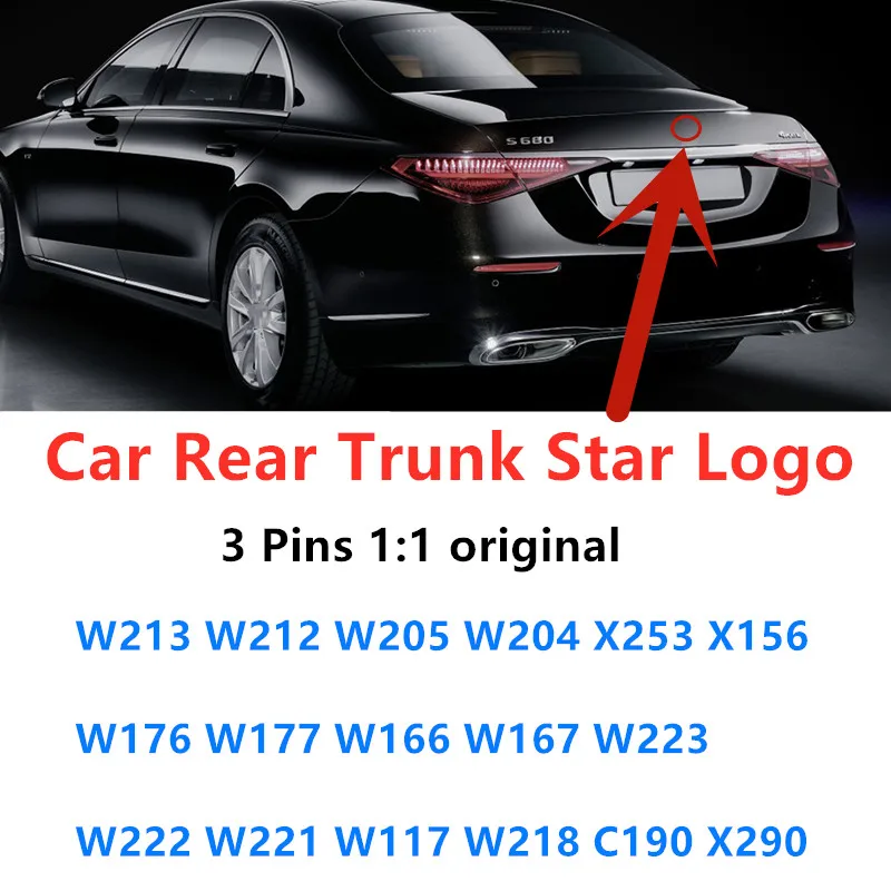 

3D ABS Car Rear Trunk Logo For Mercedes Benz Star Emblem Stickers W205 W204 W213 W212 W176 W177 X156 X253 W166 W167 Accessories