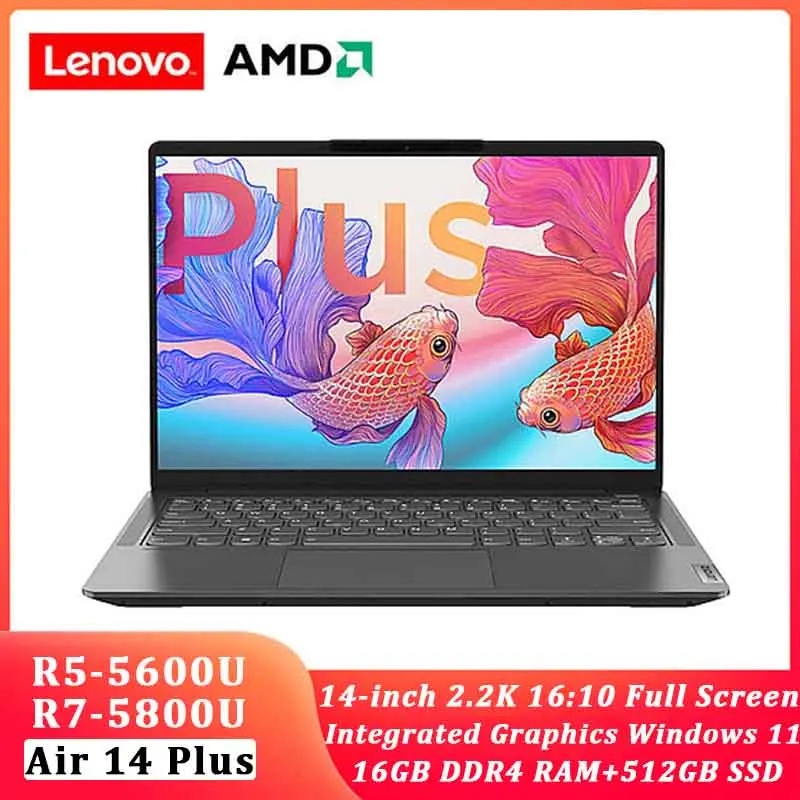 

Lenovo Air 14 Plus Xiaoxin 2022 AMD Ryzen 7 5800U 16GB RAM 512GB SSD 14inch IPS Screen Computer Windows 11 Notebook Ultraslim