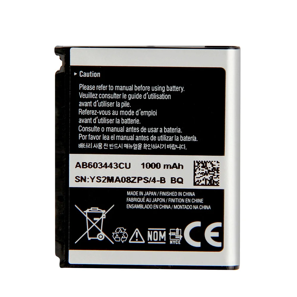 

Сменный аккумулятор AB603443CU/CE/CC для Samsung S5230C F488E G808E L870 W159 S7520u GT-S5233 G800 S5230 F539