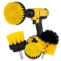3pcs round full electric bristle drill brush rotary cleaning tool set scrubber cleaning tool brushes car wash tool