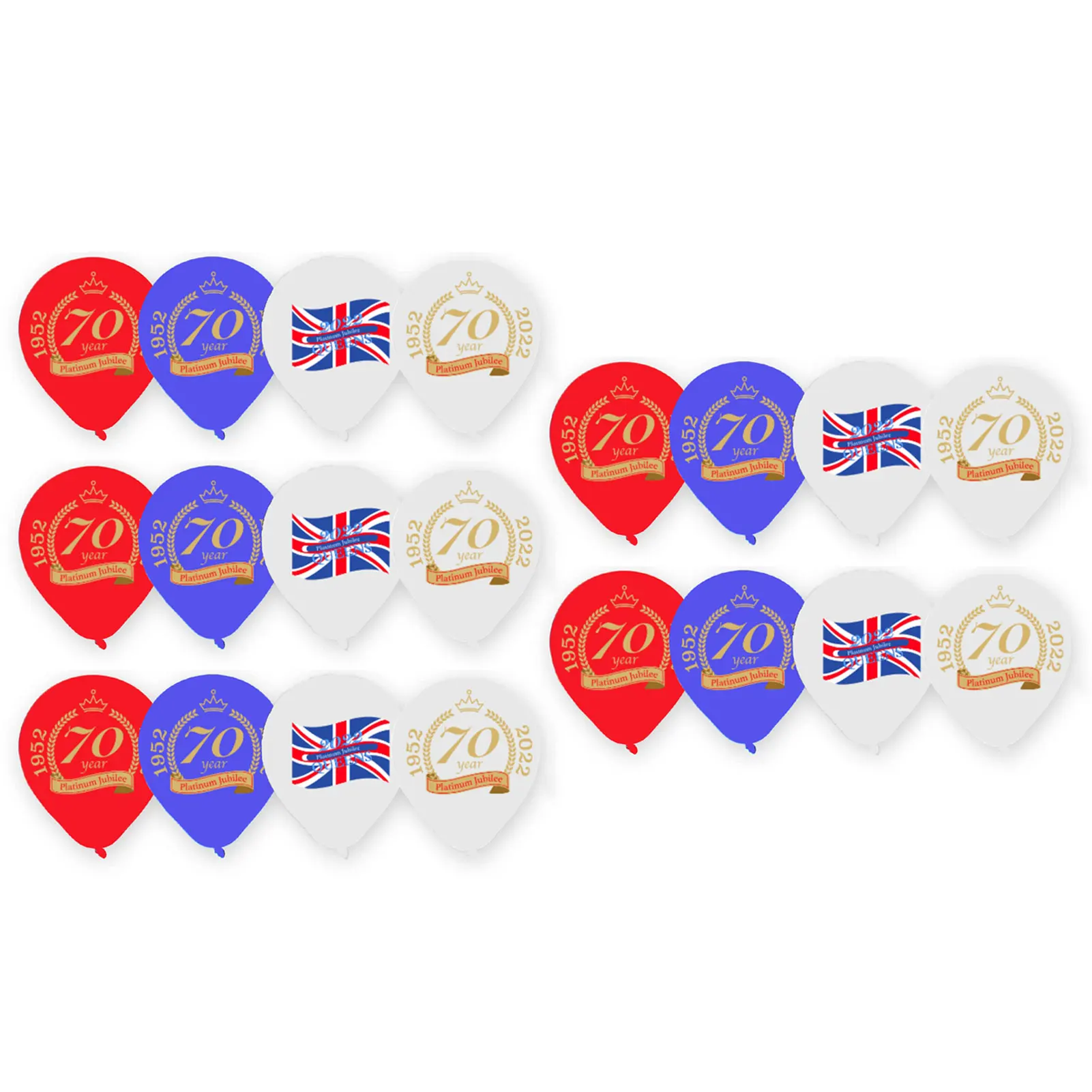 

70th Queen's Jubilee Balloons Set 70th Queen Elizabeth II Platinums Jubilee Party Decorations Union Jack Flag Great Britain