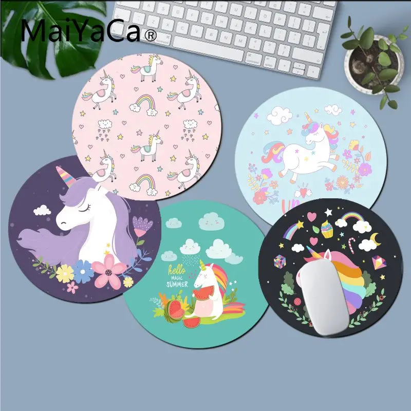 

MaiYaCa My Favorite Cute Cartoon Unicorn Laptop Computer round desk pads Mousepad gaming Mousepad Rug For PC Laptop Notebook
