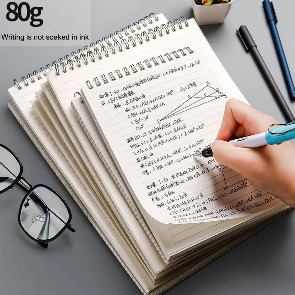 

a4/A5/B5 Coil Notebook High Quality Grid Line with PP Cover Journal Diary Book Flip-up Type Writing Pads Students