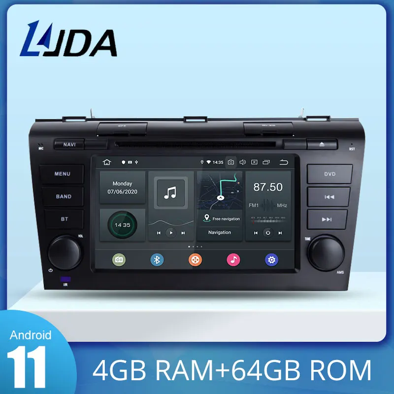 

LJDA Android 11 Car DVD Player For Mazda 3 2004-2009 2 Din Car Radio gps navigation stereo multimedia 4G+64G DSP Carplay WiFi