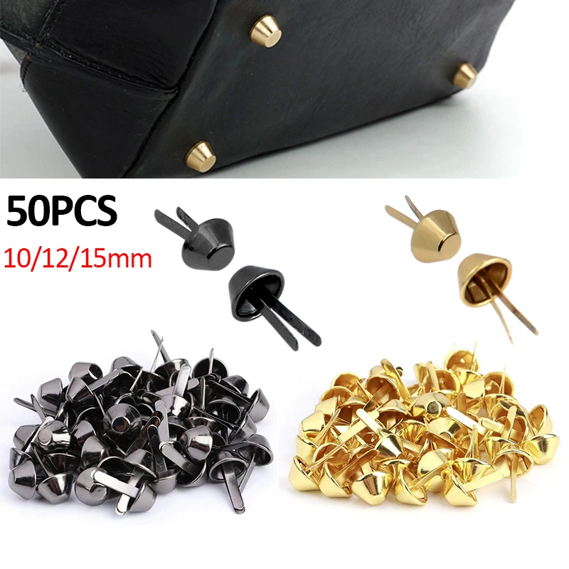 

50Pcs/lot Metal Feet Rivets Studs Pierced For DIY Purse Handbag Leather Crafts Punk Diy Jewelry Making Rivets Bag Accessories