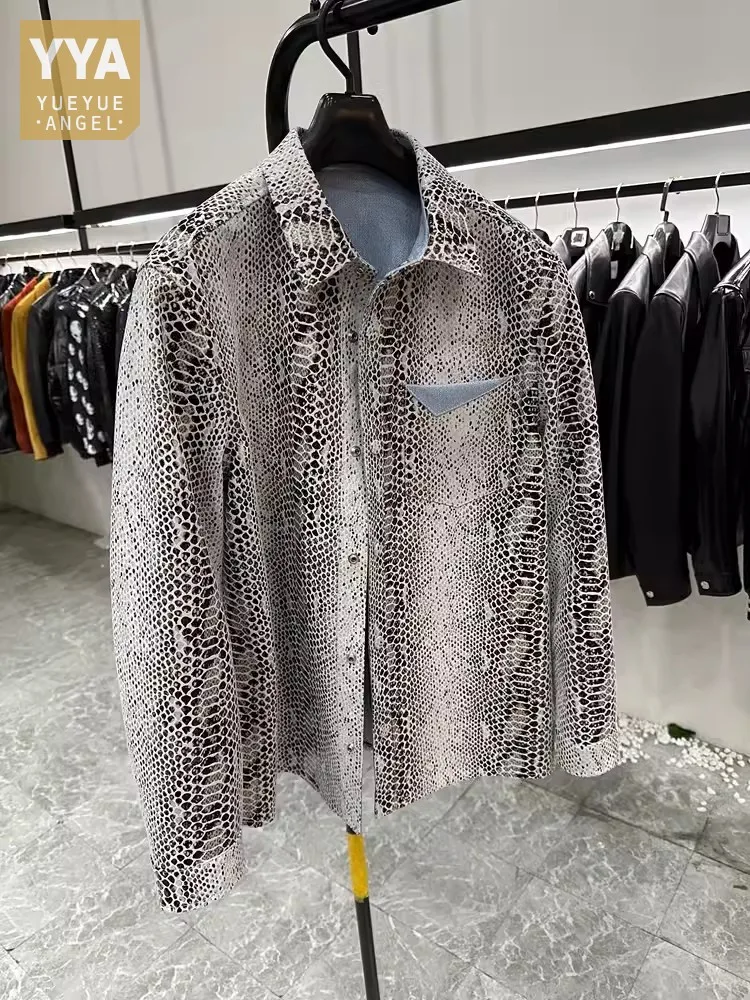 Высококачественная Мужская куртка из натуральной кожи однобортная дизайнерская