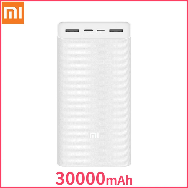Портативное зарядное устройство Xiaomi Power Bank 3 3, 30000 мАч, PB3018ZM, USB Тип C, 18 Вт, быстрая зарядка, портативное зарядное устройство Mi, внешний аккумулятор 30000, портативное зарядное устройство