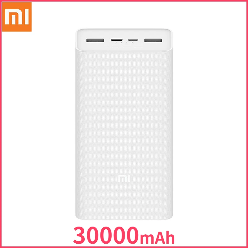 30000mAh PB3018ZM Xiaomi Power Bank 3  3 USB Type C 18W Fast Charging Portable Mi Powerbank 30000 External Battery Poverbank