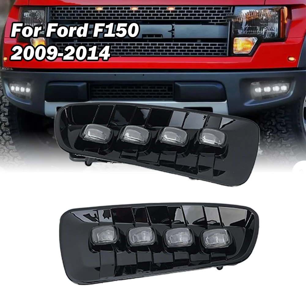 For Ford Raptor SVT F150 2009 2010 2011 2012 2013 2014 DRL LED Daytime Running Lights with Turn Signal Yellow Fog Lamp 1 Set