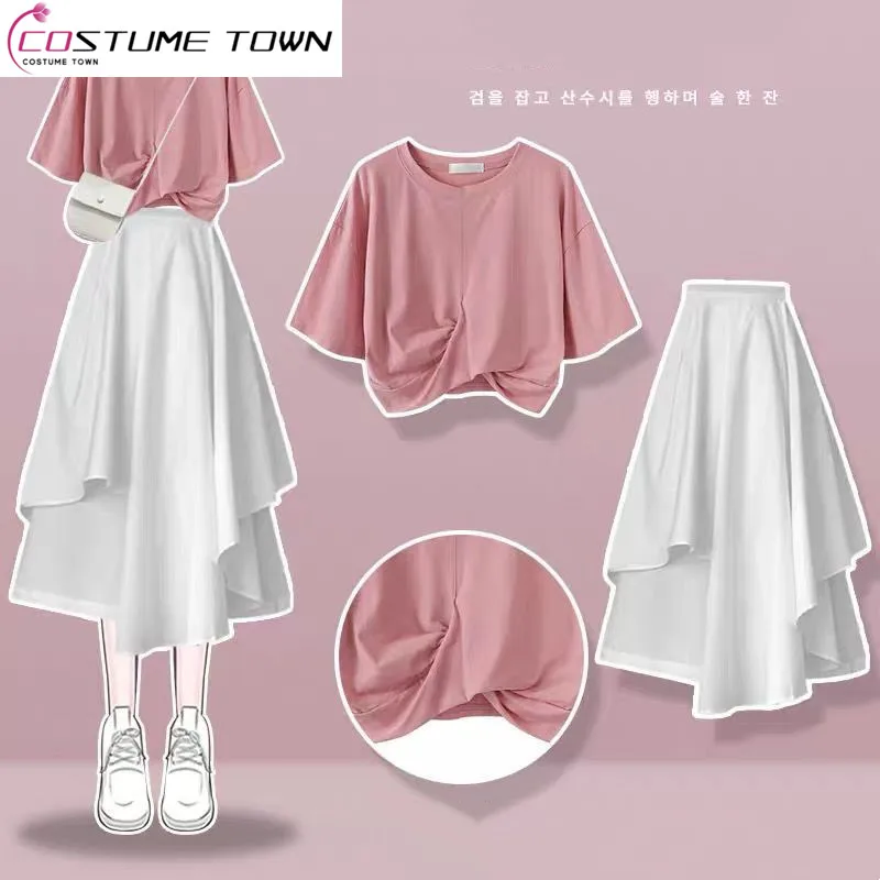 Gentle Style Wear Spring/Summer Irregular Dress Spring/Summer 2023 New Sweet Set Dress Two Piece Set Fashion