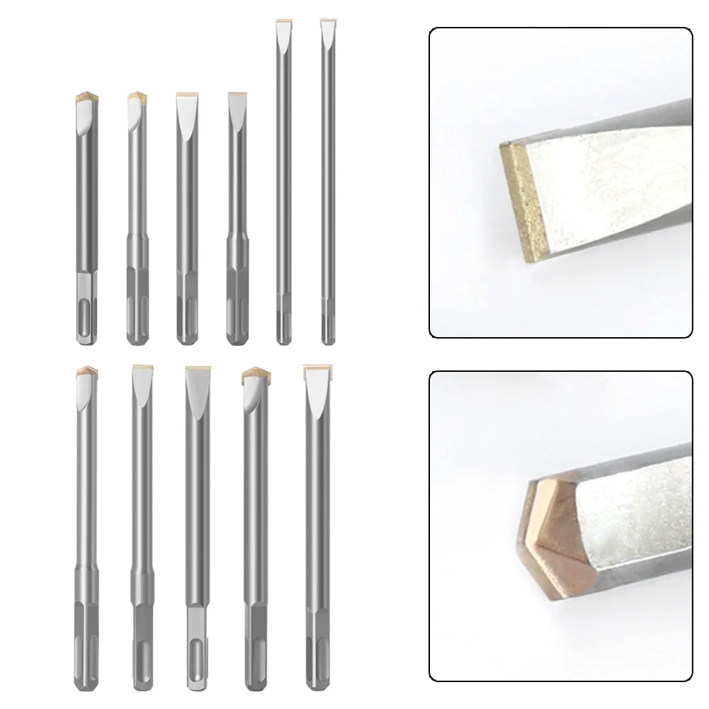 

1pc Chisel For Excavation Operations Drilling Walls Cement Walls Concrete Stone High Hardness SDS-Plus Round Handle Spare Parts