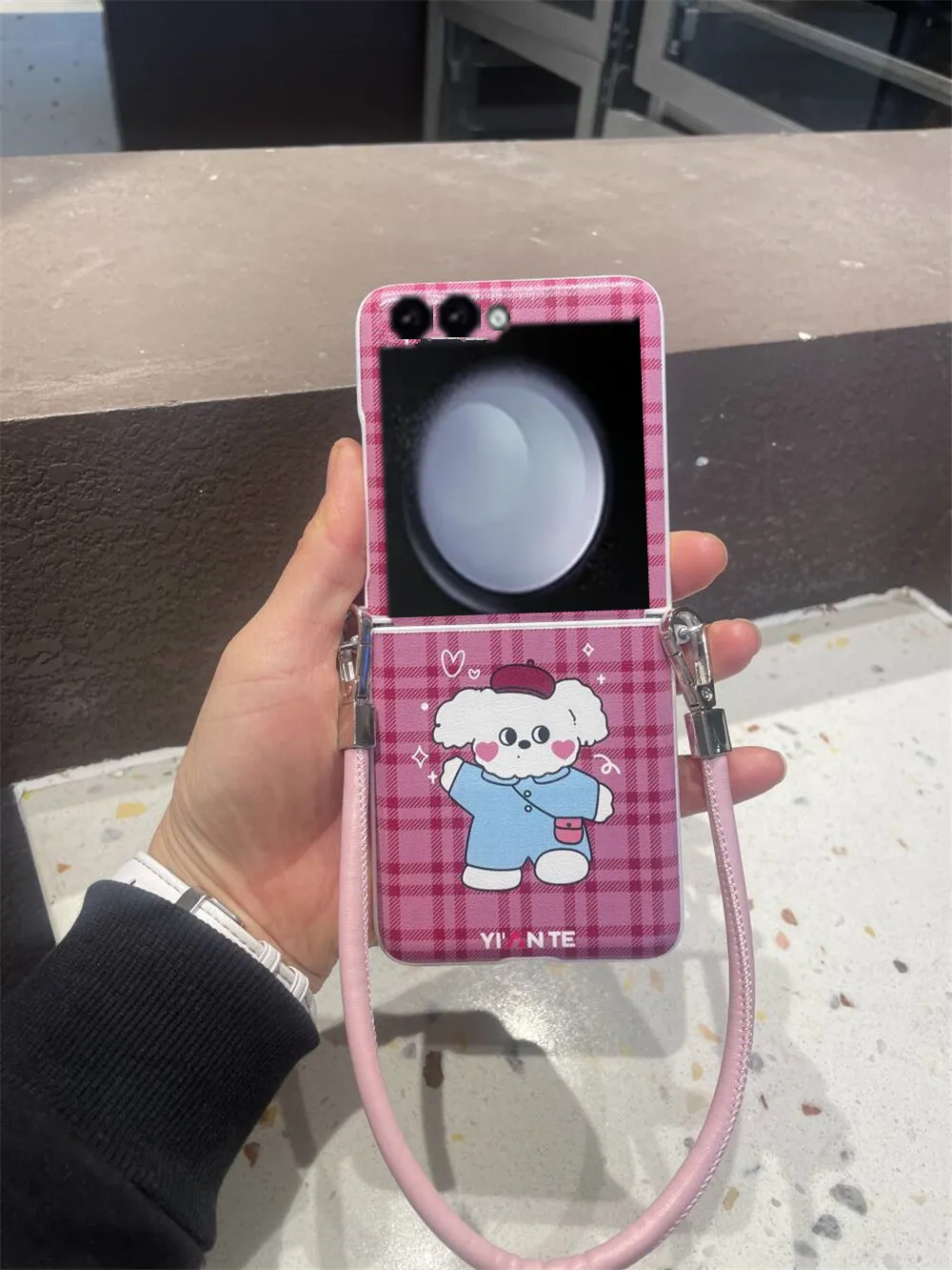 Корейский милый мультяшный чехол Тедди роза с петлями для Samsung Galaxy Z Flip6 Flip5 4 3 Xiaomi