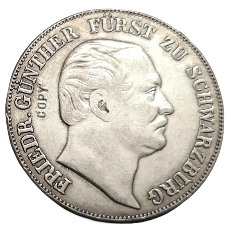 Копировальная серебрянная монета 1862 г., Княжество Шварцбург-Рудольштадт, 1 Вереинталер