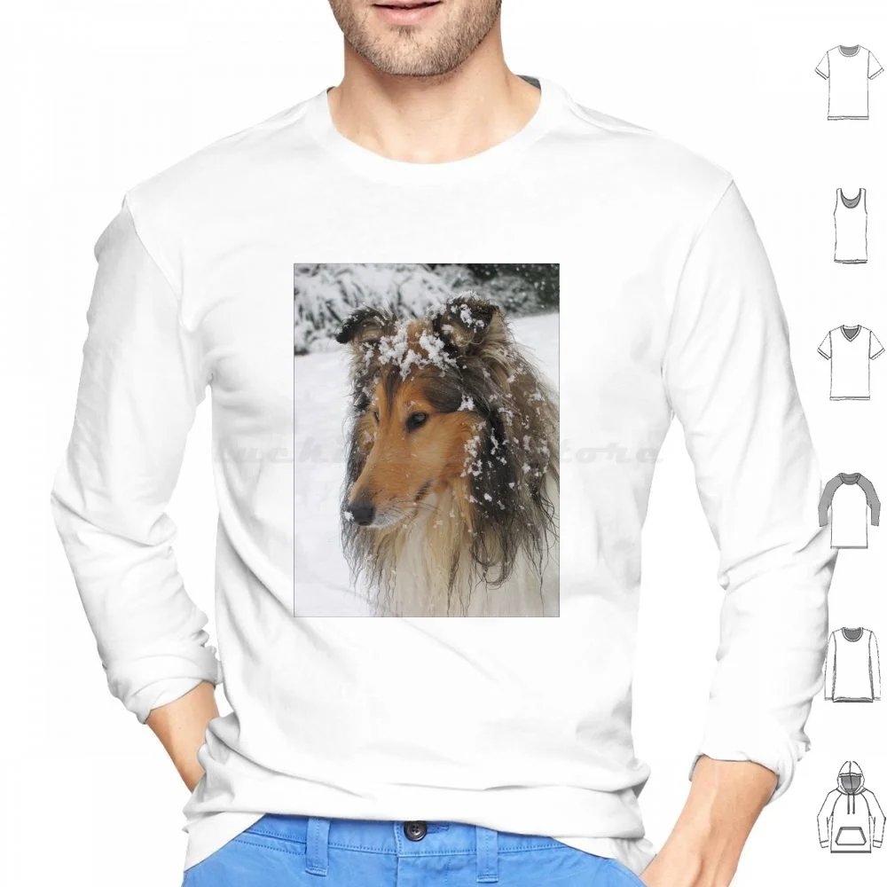 

Толстовка Collie в снегу, хлопковая с длинным рукавом