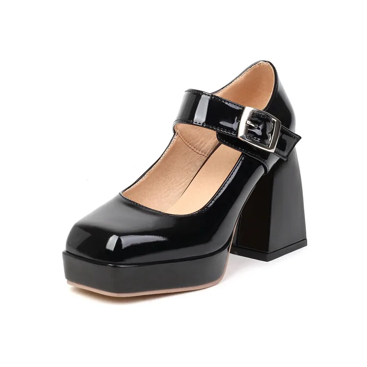 

Big Size Square head thick heel shoes ladies high heels women shoes woman pumps