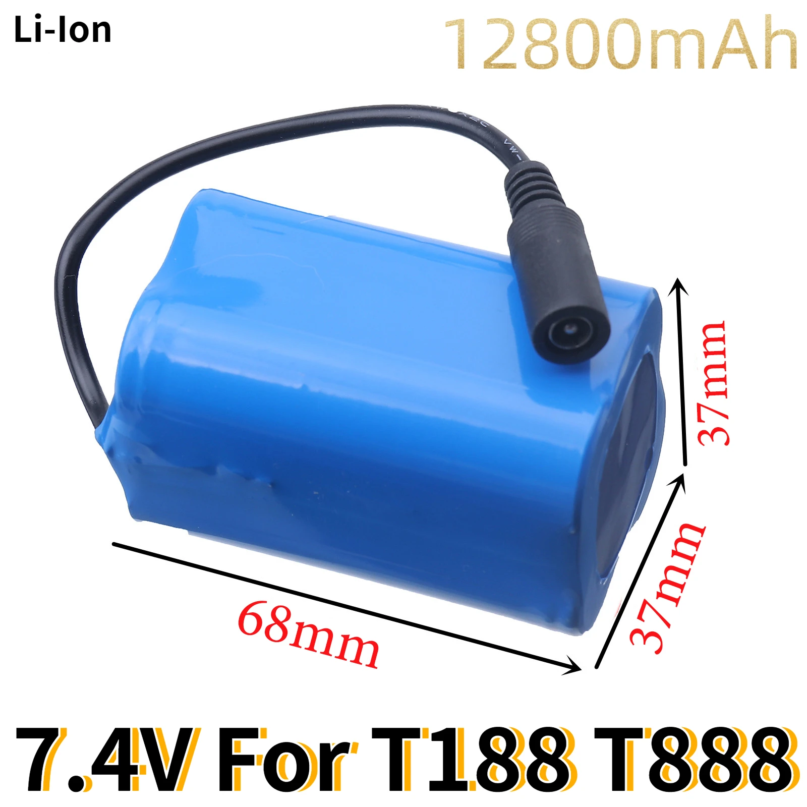

Upgrade battery for T188 2011-5 T888 V007 H18 C18 Remote Control Fishing Bait Boat Spare Part 18650 7.4v 12800mAh Battery