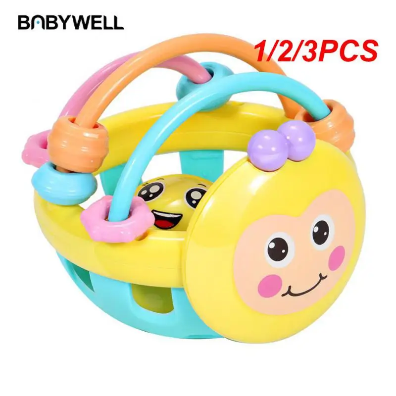 

1/2/3PCS Baby Rattles Intelligence Toy Baby Hand Grip Rattle Fitness Puzzle Soft Rubber Ball Bell Bite Toys For Kids Preschool